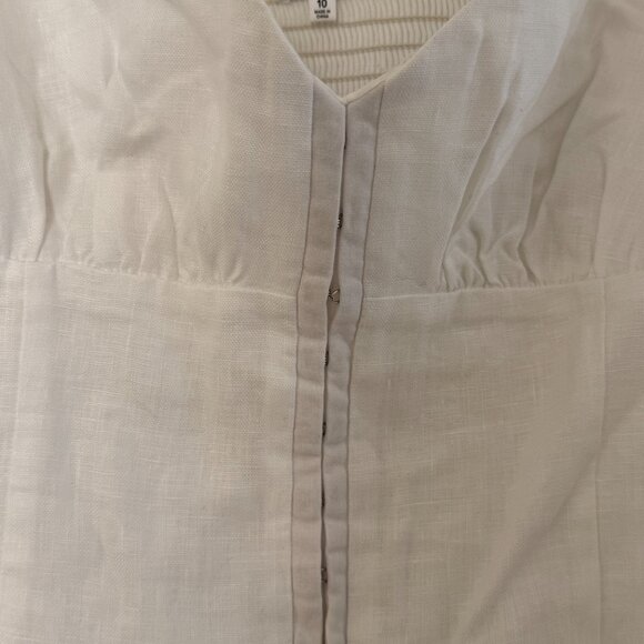 Reformation Rome Linen Top, Size 10, White - Picture 4 of 5